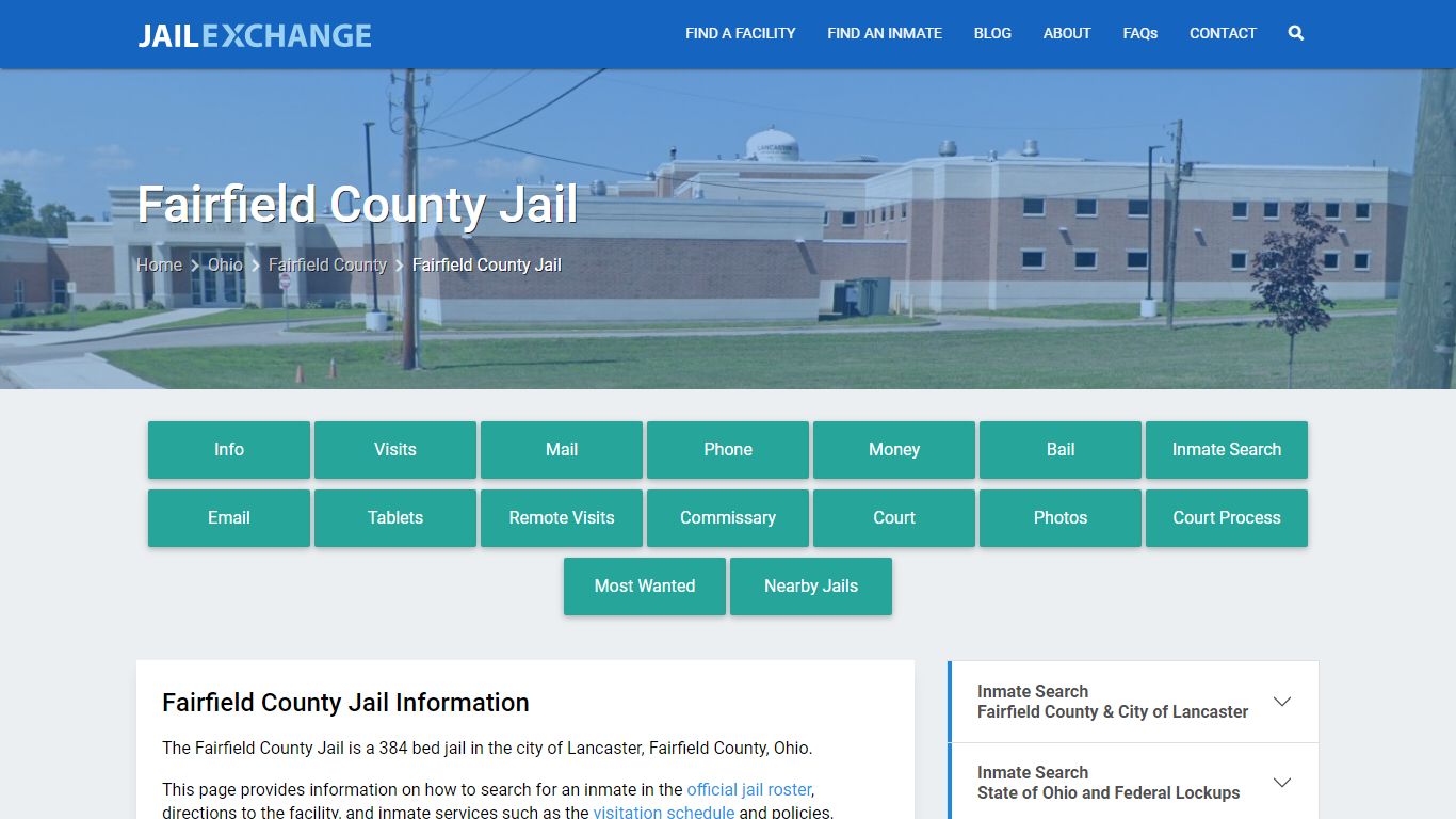 Fairfield County Jail, OH Inmate Search, Information